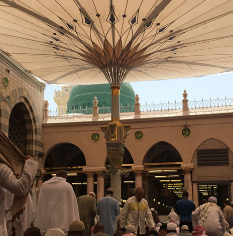 Inside Masjid Nabawi green dome