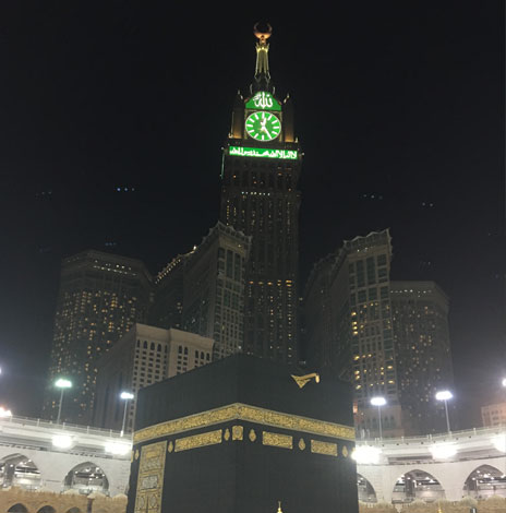 Makkah Clock Tower at Night Kaaba